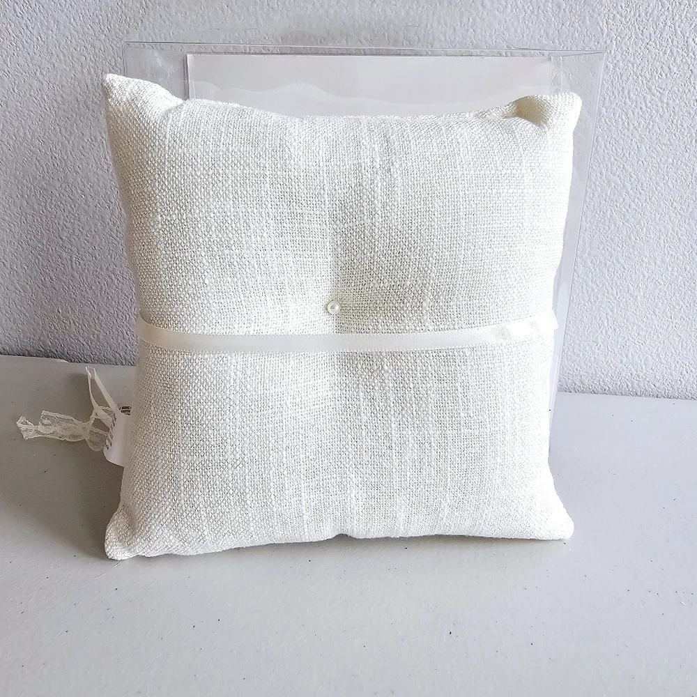 Rustic Wedding Ring Bearer Pillow Burlap Rustic
